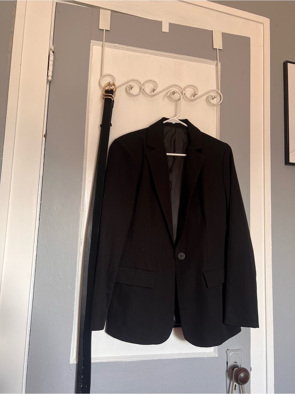 Men's Black Single-Button Blazer